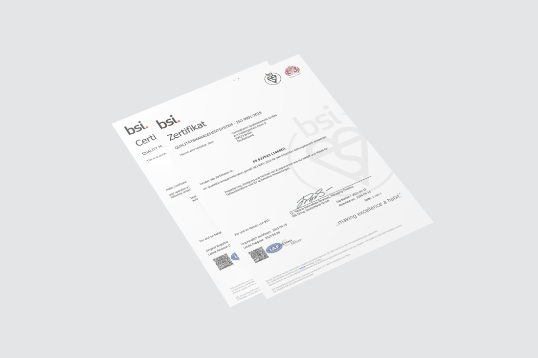 Zertifikate ISO 9001